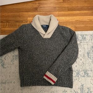 Brown pullover shawl collar sweater from Polo Ralph Lauren